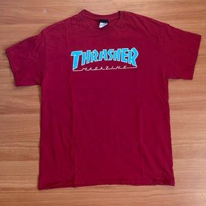 Thrasher Shirt - Short Sleeve - Maroon / Blue - L
